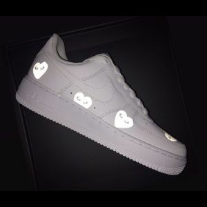 Custom reflective hearts Nike Air Force 1